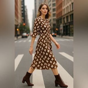 DKNY Espresso Brown Vegan Suede Ankle Boots Sz 10 Block Heel Chic New With Box